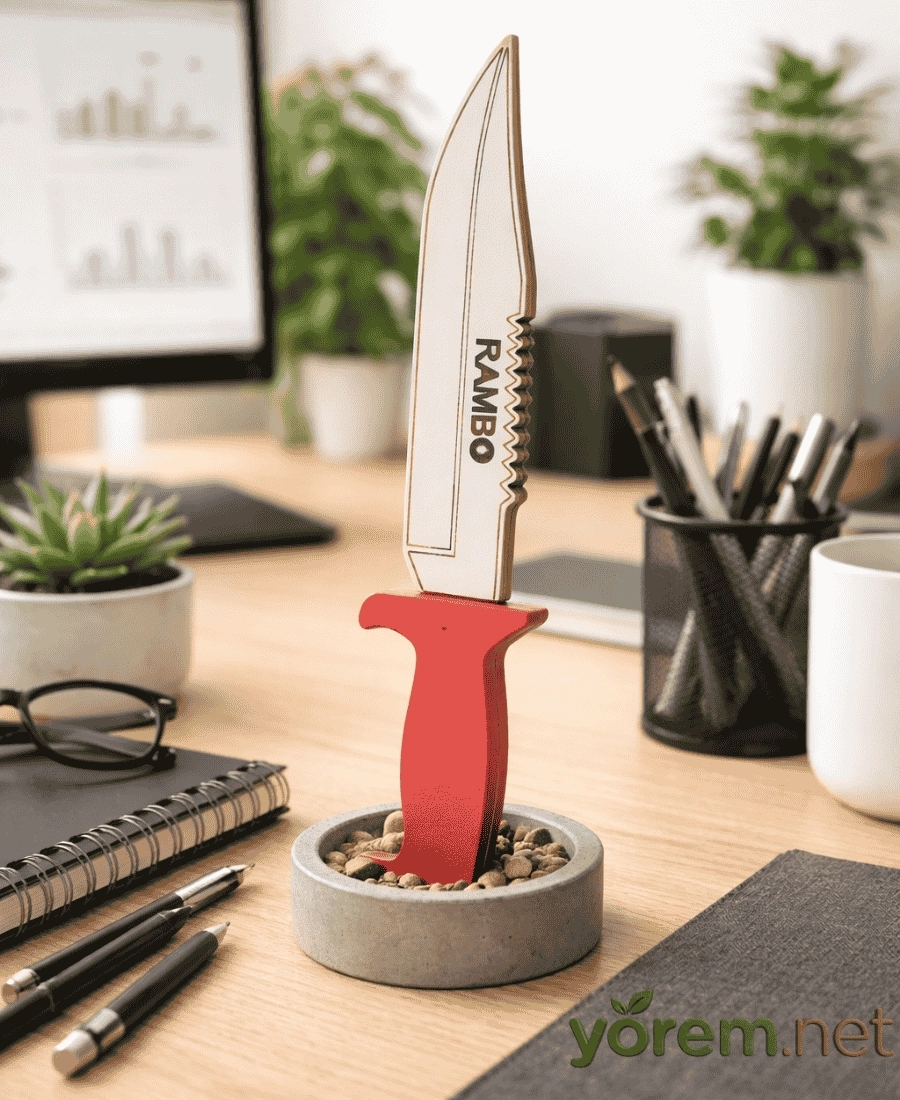 Ahşap Rambo Bıçağı  ( 24 cm)