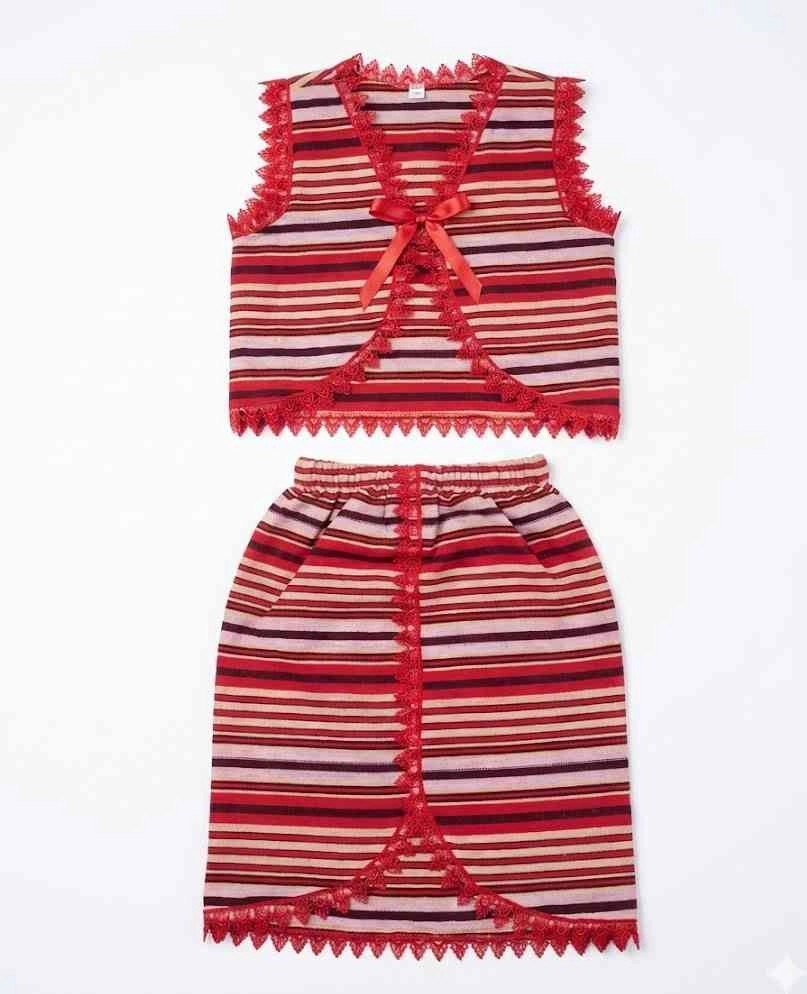 Kız Çocuk Keşan Yelekli Etek Takımı (Karadeniz Folklor)