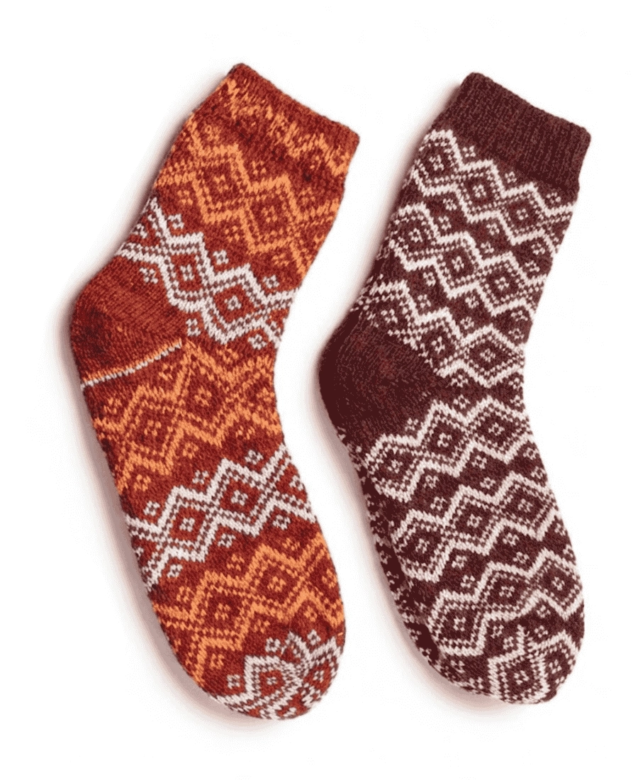 Diz Altı El Örgü Yün Çorap (2 li)