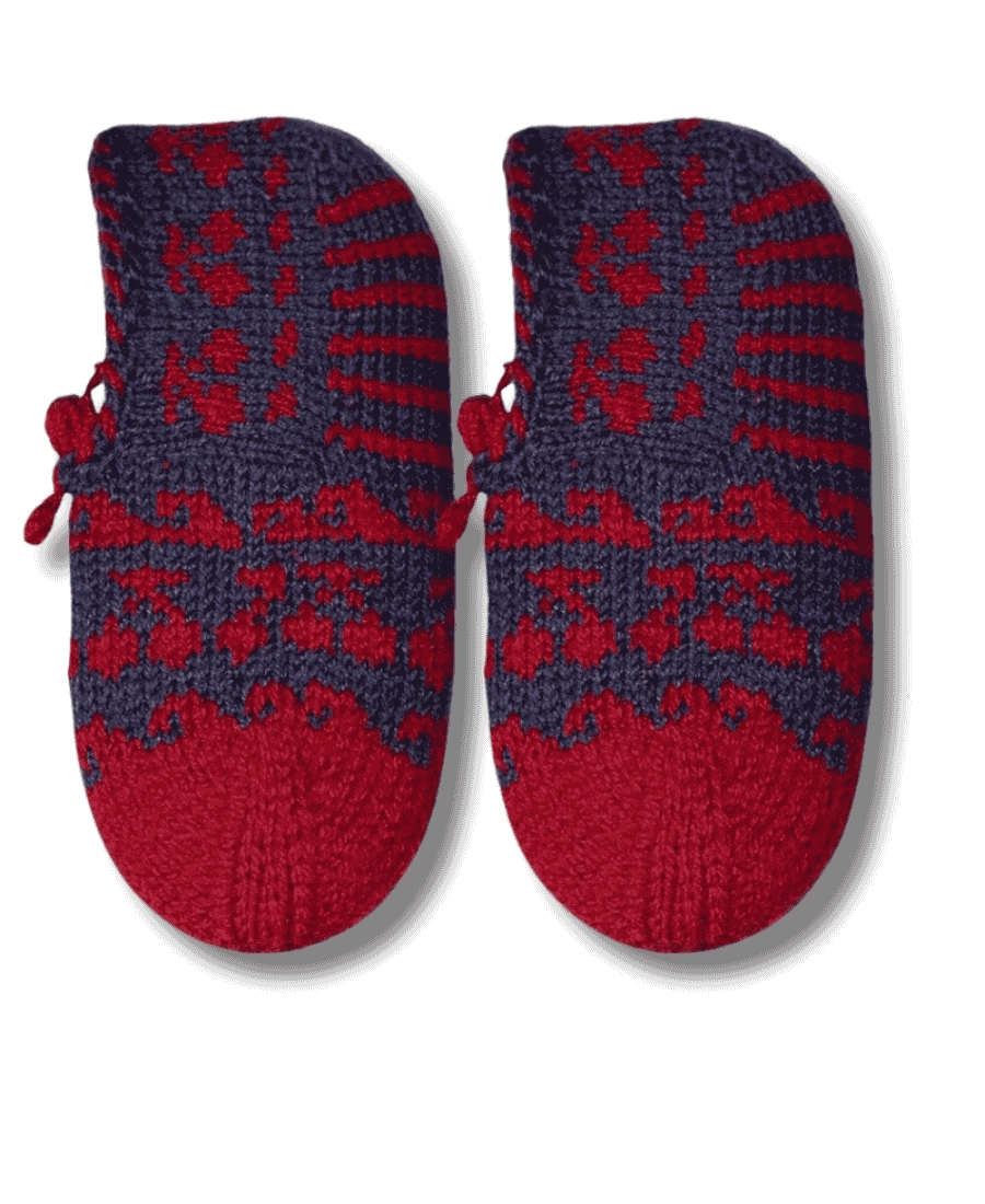 Yöresel Motifli El Örgüsü Yün Patik (2 li)