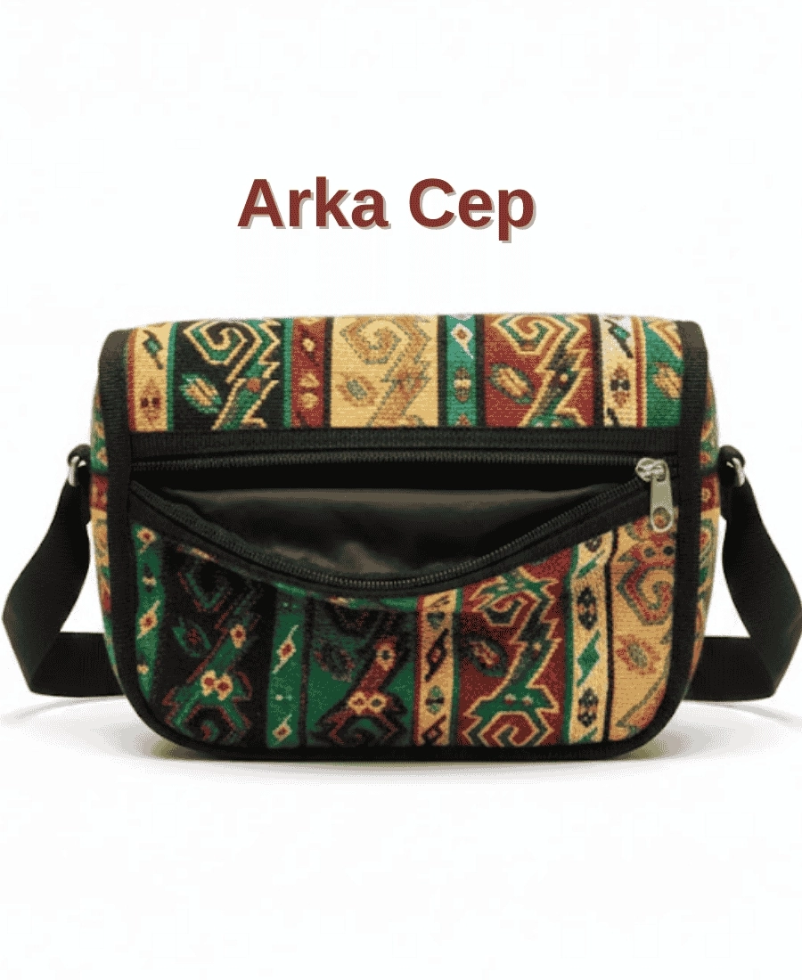 Kilim Desenli Geleneksel Omuz Çantası