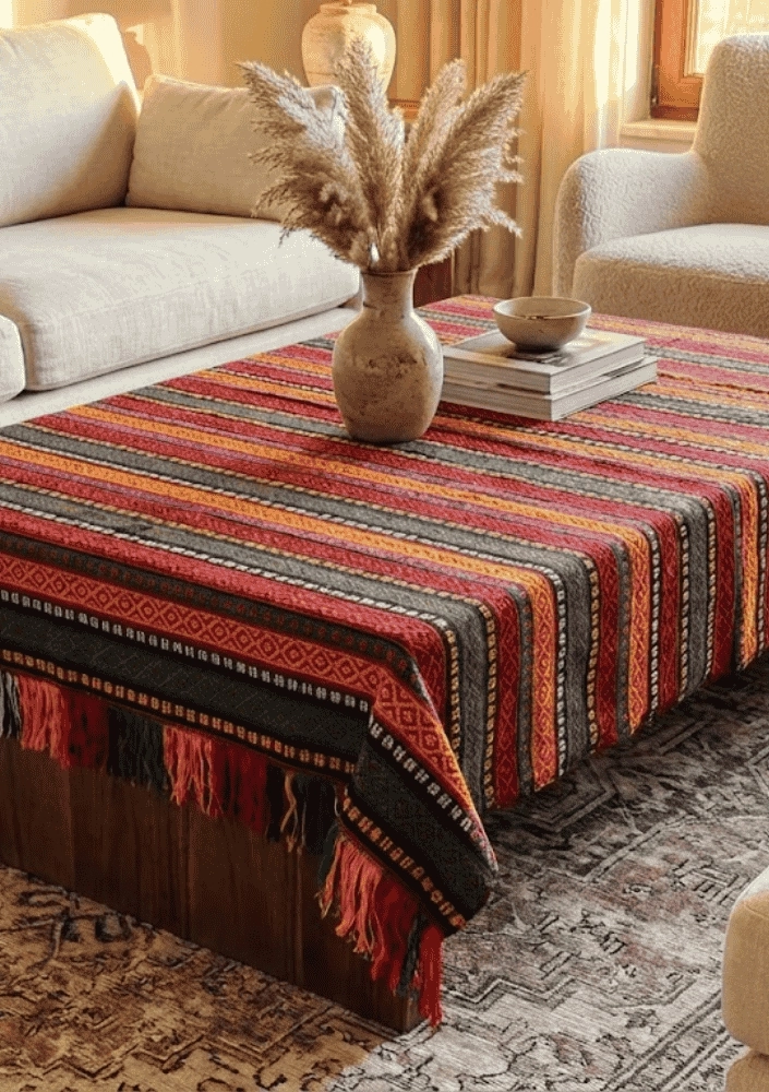 Trabzon Kuşağı  Kalın Şal / Masa Örtüsü (110×110 cm)