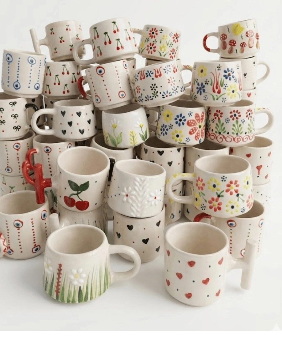 El Boyama Seramik Kupa Bardak  (125 ml)