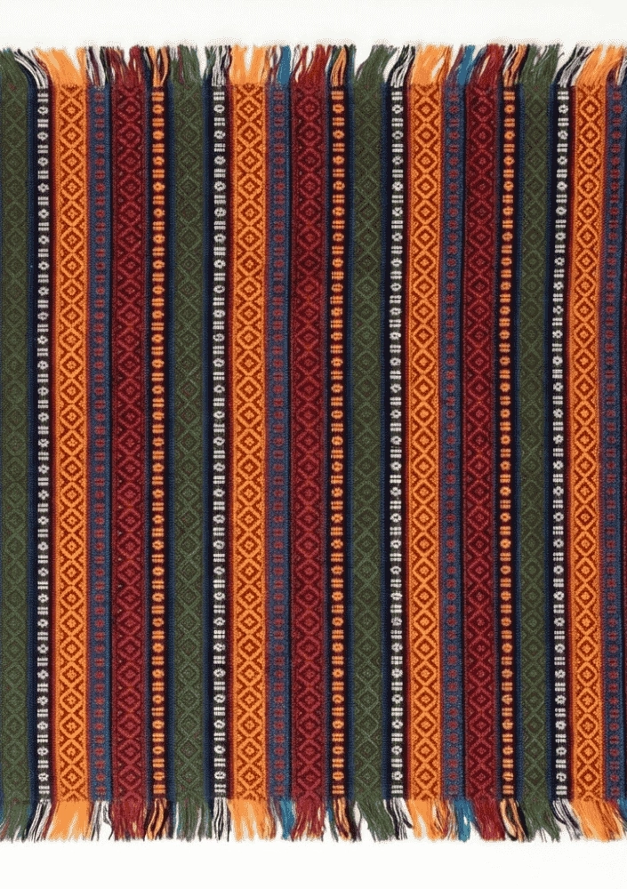 Hakiki Trabzon Kuşağı Şal / Masa Örtüsü/ Orta Kalın (100×100 cm)