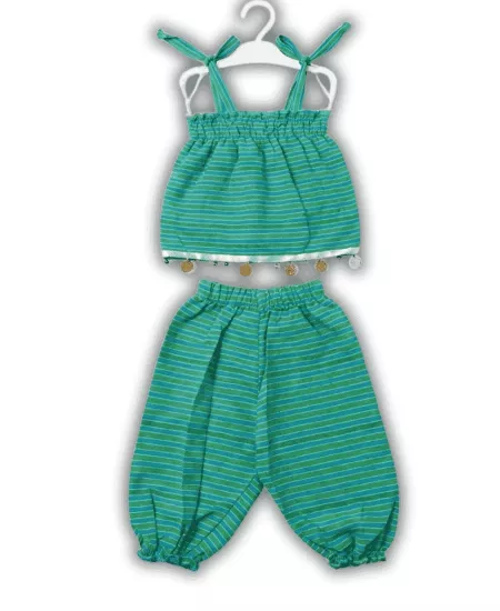 Keşan Kız Çocuk Askılı Şalvar Takımı