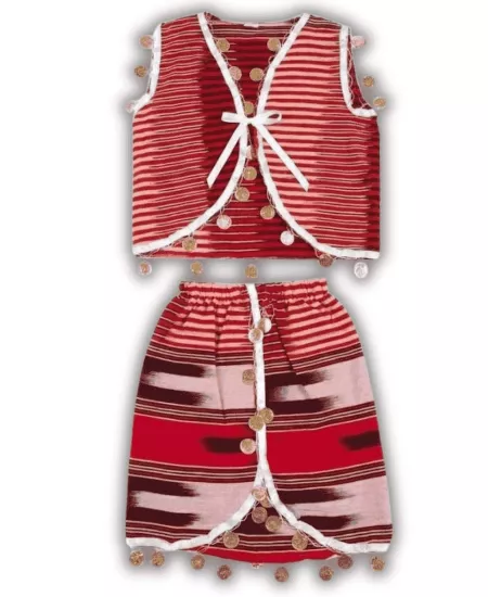 Kız Çocuk Keşan Yelekli Etek Takımı